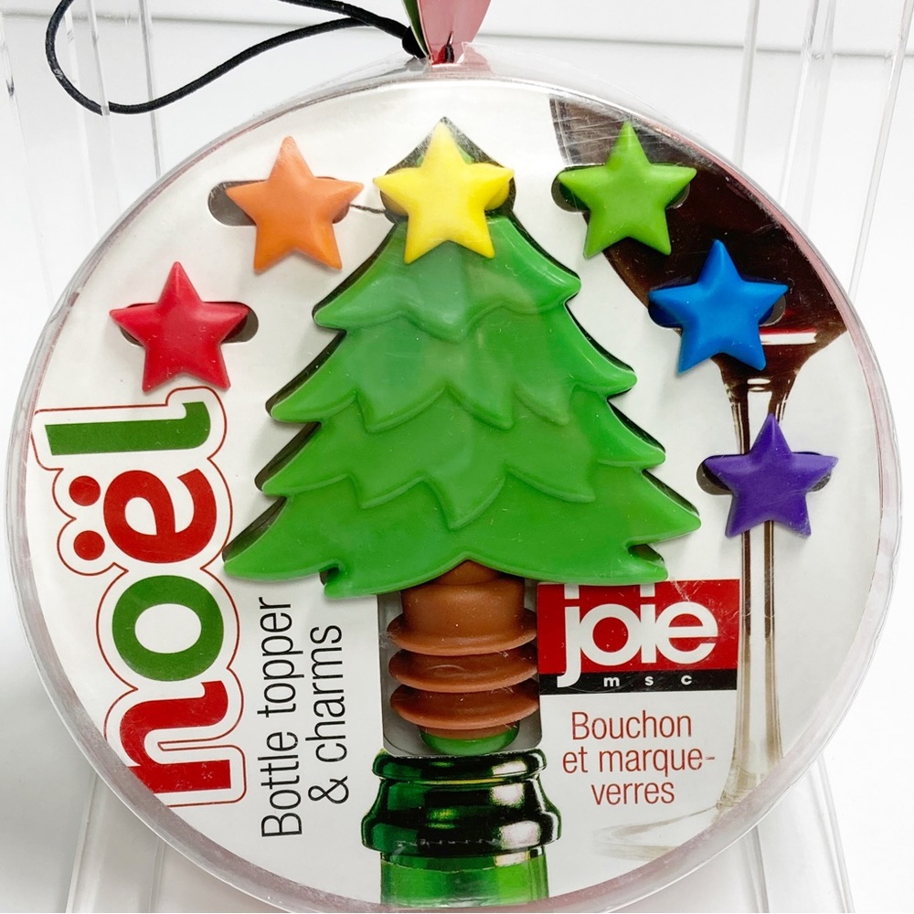 Joie International NOEL Holiday Bottle Topper Drink Charms Seven Piece Set NEW